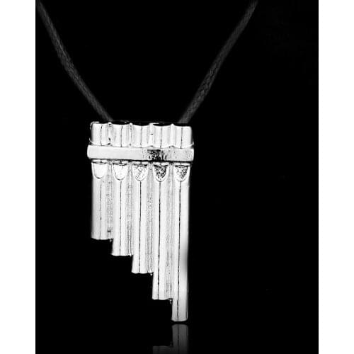 Cute Peter pan Flute Alloy Pendent Black Rope Necklace Gift For Man Woman Fans Factory Direct Sale Movie Jewelry Necklaces
