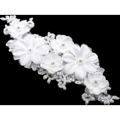 Bridal flower headdress mesh wedding tiara wedding dress accessories Korean lace pearl plate hair flower wedding jewelry