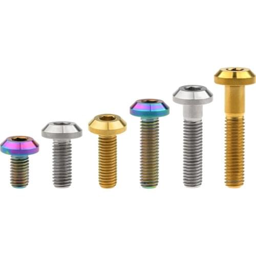 6pcs Grade5 M8 Titanium Bolts for Motorcycle Disc Brake Hex Socket Ti Fasteners Modification Screws 12 15 20 25 30 35mm