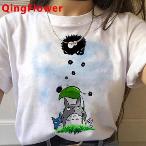 Totoro Studio Ghibli Miyazaki Hayao t-shirt women vintage plus size japanese couple clothes print t shirt streetwear