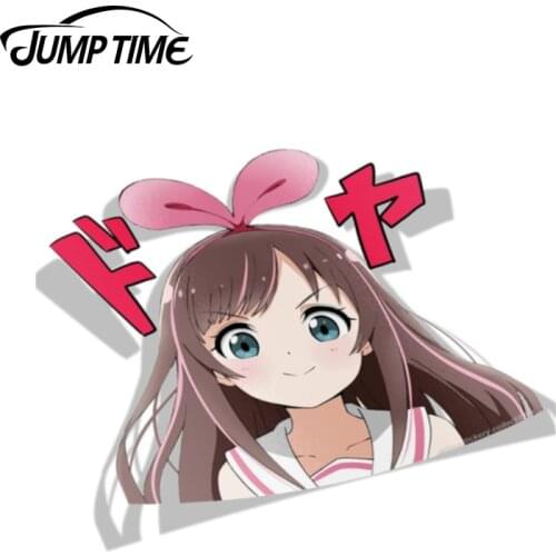 Jump Time 13cmx11.3cm Kizuna A.I. Anime Vinyl Stickers Car Stickers and Decals Vinyl Waterproof Decorative Waifu Sticker Cartoon