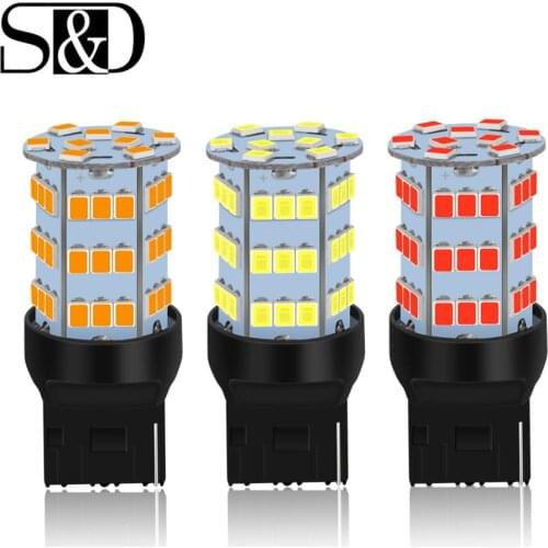 1pc T20 7440 7443 W21W WY21W T25 3157 Led Bulbs Auto Backup Reverse Lamp Car Tail Bulb Stop Light 12V White Red Amber