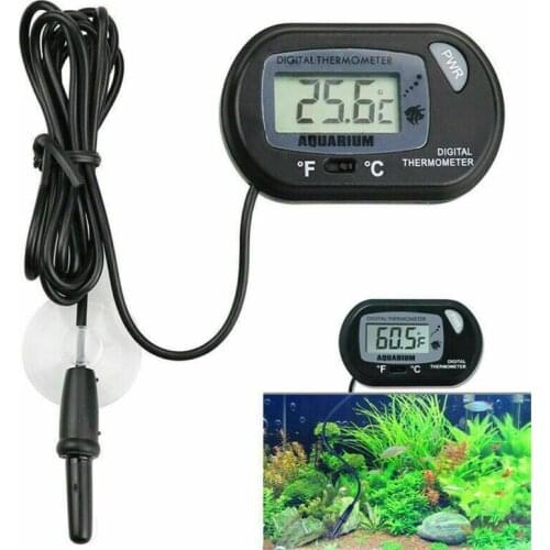 1PC LCD Digital Aquarium Thermometer Fish Tank Water Thermometer Aquarium Temperature Detector Fish Alarm Pet Supplies Tool