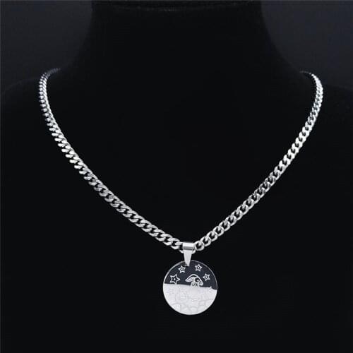 12 Constellations Virgo Stainless Steel Necklaces Chain Women Silver Color Small Astrology Necklace Jewelry joyas N9203S01