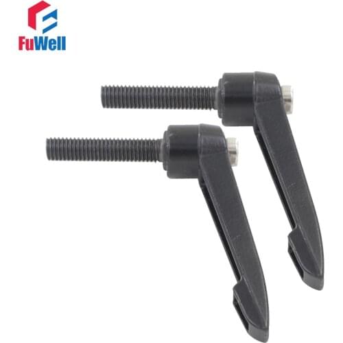 2pcs M10 x 50mm Thread Length Adjustable Handle Machinery Tools 10mm Thread Dia. 50mm Thread Length Knob Clamping Handle Lever