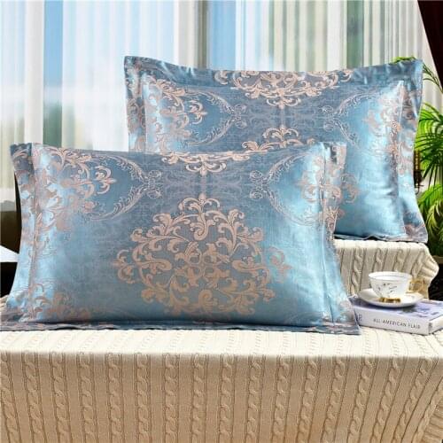 1 Pair pillow cover Cotton Tribute silk Luxury Royal Pillowcases Hot selling Pillow case