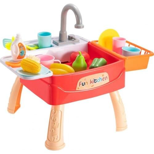 28Pcs/Set Kids Mini Dishwasher Simulated Kitchen Toys Drain Plastic Play House Kitchen Electric Toy Pretend Play for Children