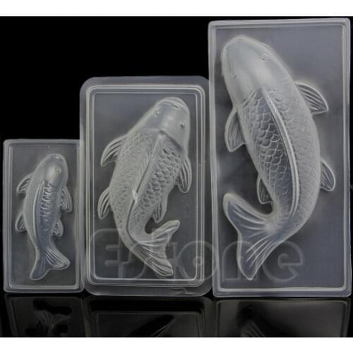 3D Koi Fish Plastic Cake Chocolate Mould Jelly Handmade Sugarcraft Mold DIY