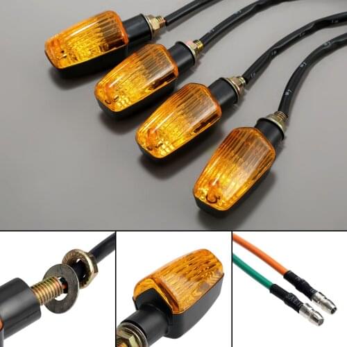4Pcs Motorcycle Turn Signal Indicator Light Turning Amber Lamp Bulb Motorbike Lamps Blinker Flash Bike Lamp 12V