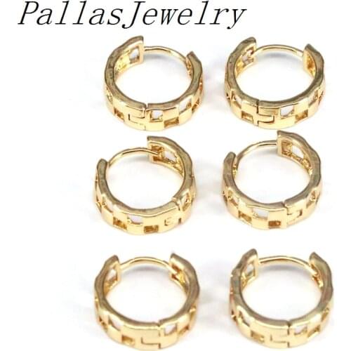 5 Pairs, Gold Metal Geometric Round Hoop New Design Hoop Earrings for Women Girl Wedding Party Jewelry