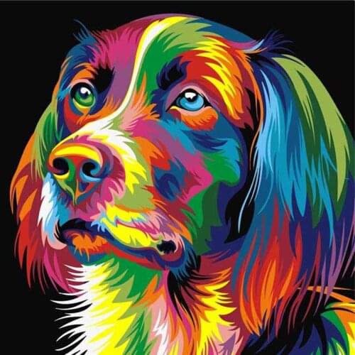5D Diy diamond painting cross stitch Color cartoon dog picture diamond embroidery animal diamond mosaic Home Decoration