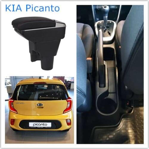 Car Armrest Box for KIA Picanto Central Store Content Box with USB Products Interior Car-styling Accessory
