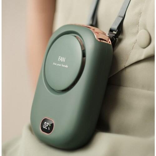 Mini Bladeless Neck Fan USB Rechargeable Silent Cooling Fans 3 Speeds Adjustable Waist Fan Portable Outdoor Travel Air Cooler