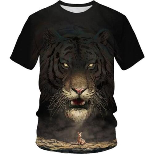 Children Harajuku Style Colorful 3D T-shirt Animal King Lion Tiger Wolf Fire Galaxy Print Girls Boys T shirt Kids Fashion Tshirt