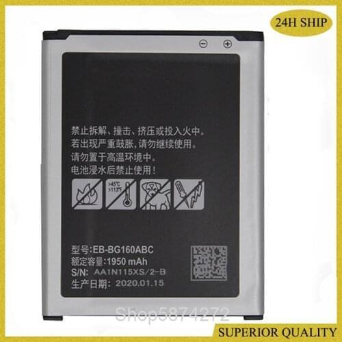 For SAMSUNG Battery EB-BG160ABC for Samsung Galaxy Folder 2 SM-G1600 SM-G1650W 1950mAh Replacement Phone Battery Batteria Akku