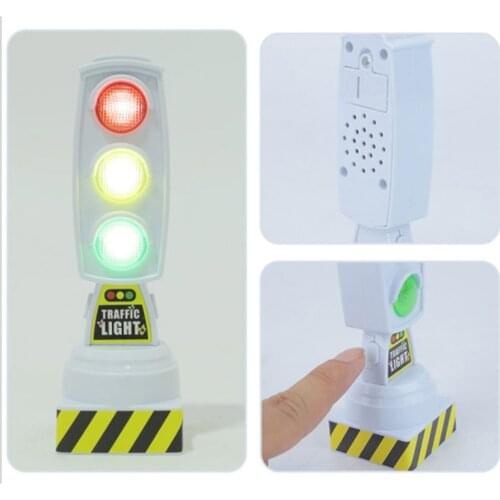 Mini Traffic Signs Road Light Block with Music Children Traffic Safe Education Learning Montessori Train Car Toys Birthdays Gift