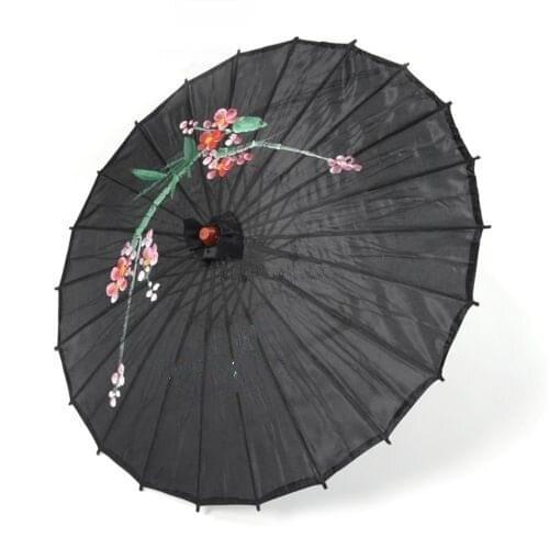 [ Fly Eagle ] Decorative Silk Satin & Wood Asian Umbrella-Black Hot