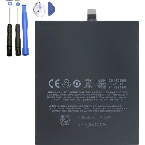 ForMEIZU MX6 BT65M Mobile Phone Li-ion Battery 3000mAh With repair tools