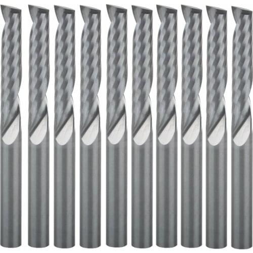 4mm x22MM Silver Metal CNC Router Bits Single Flute Tools Dust-free Pack of 10