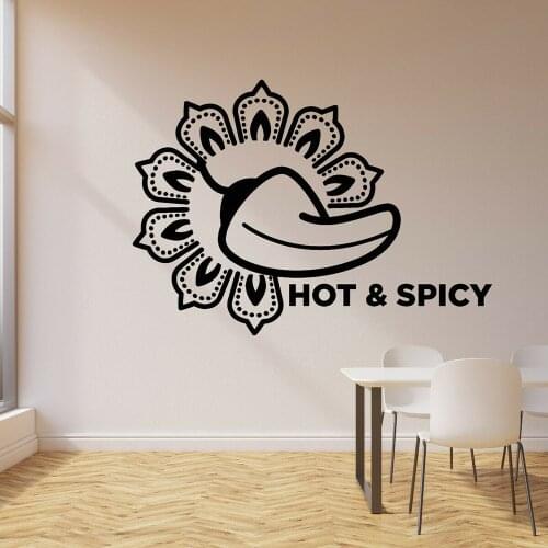 Hot Spicy Wall Decal Kitchen Home Decoration Inscription Pepper Cuisine Vinyl Self-adhesive Fridge Stickers Art Murals Z333