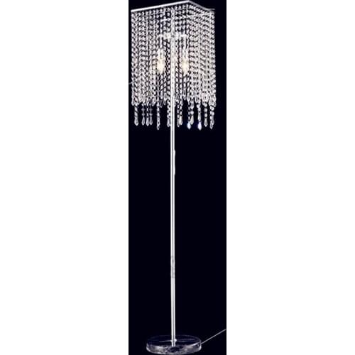 Chrome Led canfloor Lamp for wedding living room Bedroom Clear crystal Floor Lighting Lambader e14 large reading light fixtures