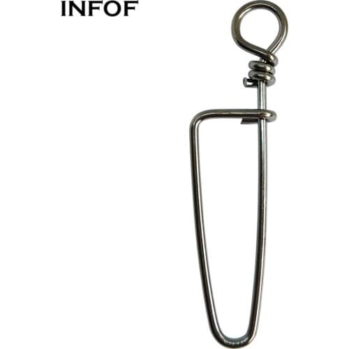 INFOF 200-pieces Fishing Snap Hook Swivel Coastlock Snap Stainless Steel Lure Connector Hook Link Feeder Carp Fishing Tackle
