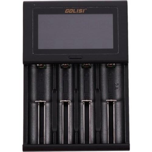 Golisi I4 2.0A Intelligent Lcd Charger Intelligent Fast Battery Charger For Li-Ion 18650 26650 20700 Aa Aaa Rechargeable Battery