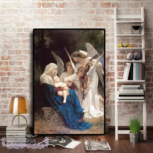 Classicism Song of The Angel Portrait Famous Oil Painting Print On Canvas Wall Art Poster Modular Picture for Living Room Decor