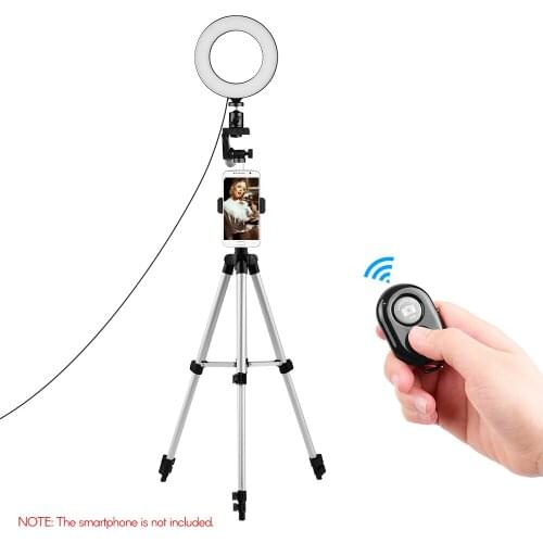 Phone Live Streaming Lighting Kit 6.3inch/16cm Ring Video Light with Tripod Phone Holder Remote Control for Video Live Ringlight