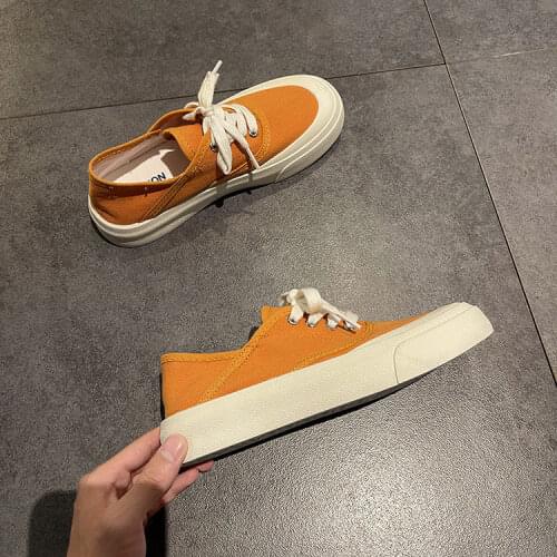 Womens Sneaker New Womens Sports Shoes Candy Color Sneakers Fashion Shoes Canvas Flats Female Trendy Platform Sneakers Womens