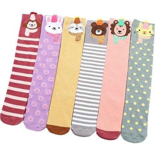 Lawadka Winter Warm Children Stockings Cotton Cartoon Knee High Stockings Casual Kids Christmas Gift One Size For 3 to 12 Years
