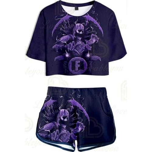 Summer T-shirts Short Pants Suit Fashion Fortnite Printing T Shrits Pant Suits Kids Short Sleeve Tops Shorts 2pcs Sets Clothing