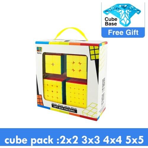 4pcs set Cubing Speed Bundle Moyu MofangJiaoshi 2x2 3x3 4x4 5x5 Meilong Qiyi Magic Cube Packing Educational Toys For Children