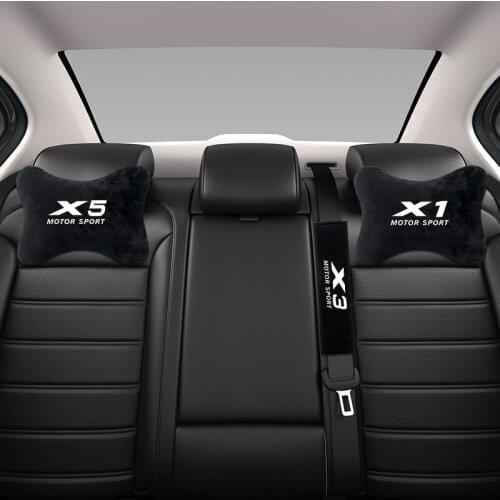 New style suit Car neck pillow headrest cover Car Safety Seat Belt pad for BMW X1 X3 X5 X6 E Z X M3 M5 M6 E39 E46 Car Styling