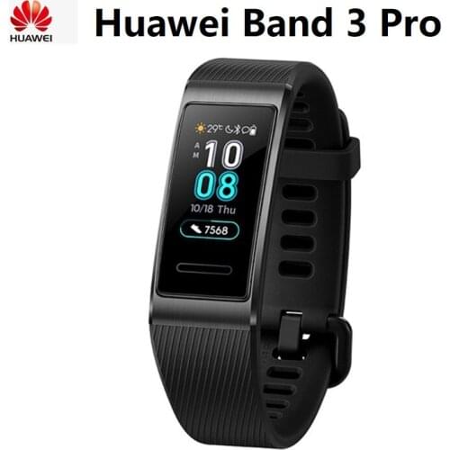 Original Huawei Band 3 Pro GPS SmartBand Metal Frame Amoled 0.95inch Full Color Display Waterproof Fitness Heart Rate Sleep