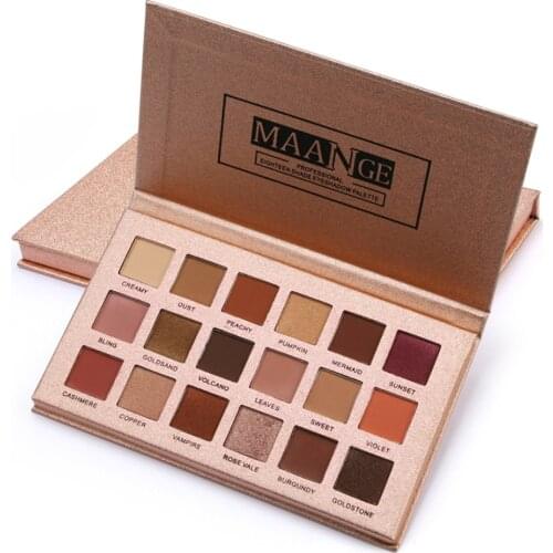 18 Color Nude Shining Eyeshadow Palette Makeup Glitter Pigment Smoky Eye Shadow Pallete Waterproof Cosmetics