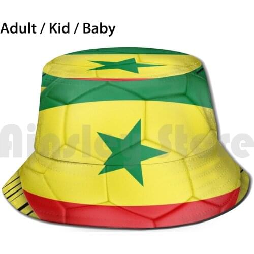 Senegal Football Country Flag Bucket Hat Adult kid baby Beach Sun Hats Senegalese Senegal National Flag Competition Football