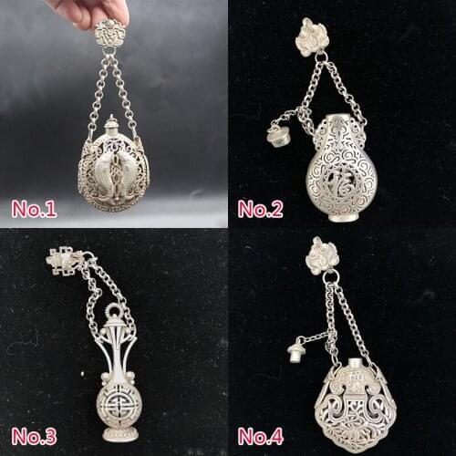 Chinese Miao silver copper vintage hollowed out Pisces/Fu character/Vase/Various sachet pendant ornaments/No.1---No.4 styles