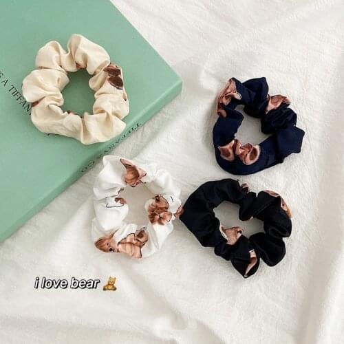 Cute Bear Hair Scrunchies For Women Korea Sweet Hair Rope Rubber Bands Elastic Band For Hair Hair Accessories Fashion Hair Bands