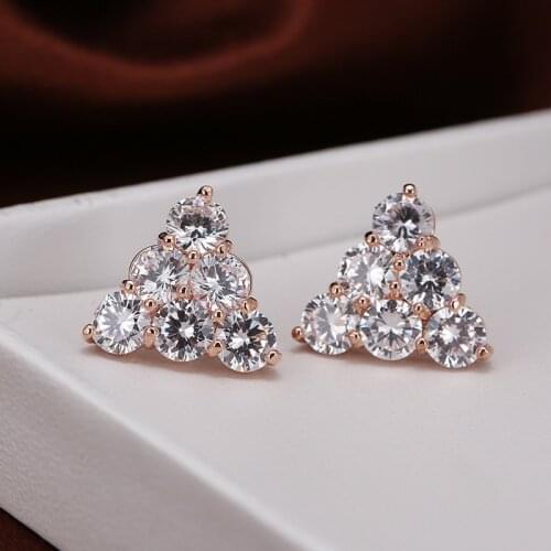 DE241 Fashion Delicacy 4A Zircon Triangular Geometry Ear Stud GIRLS Gift Party Banquet WOMENS Jewelry Earrings 2021
