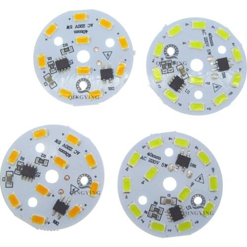 10pcs 220v 5w 40mm 5730smd pcb, AC180-260V integrated driver high brightness Lamp plate
