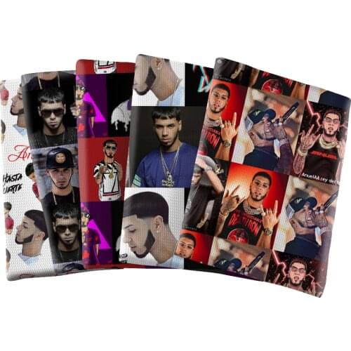 Black Rap Signer Pattern Printed Bullet Textured Liverpool Patchwork Tissue Kids home textile 50*145cm