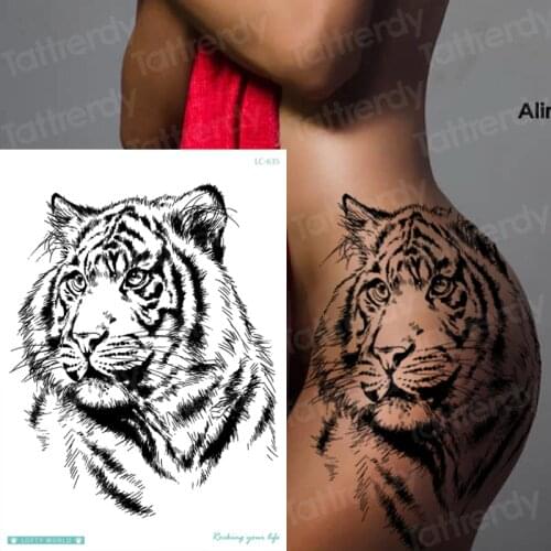 Tiger Skull Leopard dragon Waterproof Temporary Tattoo Sticker Wolf Animals Tattoos Body Art Arm Hand men Fake Tatoo Big Sexy