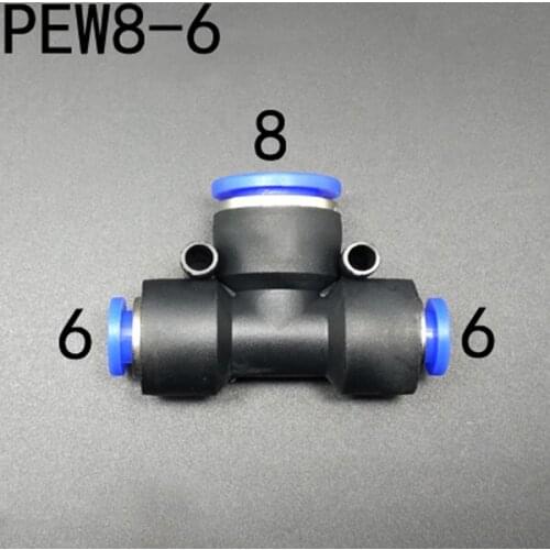 6-8-6mm Tee 3 Way Platic Push In to Connect One Touch Fitting Pneumatic Air Adapter