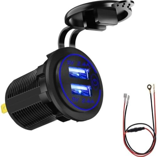 85DD 12V Dual USB Power Outlet Charger Touch Switch for Car Boat Marine Bus SUV