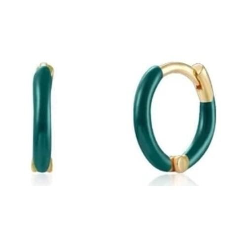 CANNER 925 Silver Womens Round Earrings Colorful Enamel Huggie Ear Piercing Circle Hoop Earrings Jewelry Accessories Pendientes