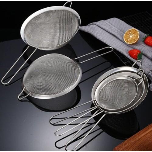1 Pcs Quality Fine Mesh Stainless Steel Strainers with Resting Ear Design And Handle for Kitchen Rice Juice Soy Milk Hot Pot