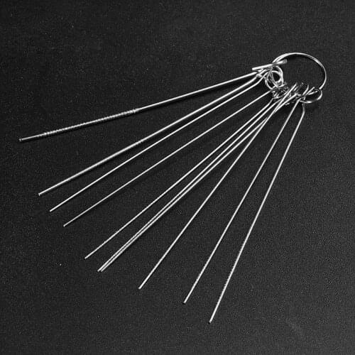 10pcs/set 0.6mm-1.3mm Guitar Nut Needle Files Nozzle Jet Gas Welding Tip Cleaner