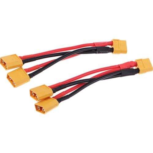 2pcs XT60 Male to Female Y Splitter Adapter for RC Car Plane or Boat Battery