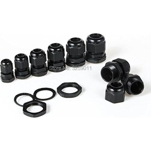 24PCS Cable Gland Nylon Plastic Waterproof Adjustable Cable Connectors Cable Gland Joints With Gaskets PG7 PG9 PG11 PG16 PG13.5